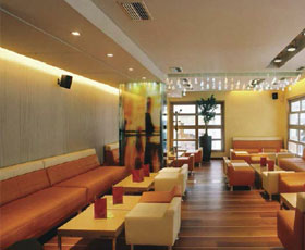Archived project photograph showing seating beneath a climate-control installation